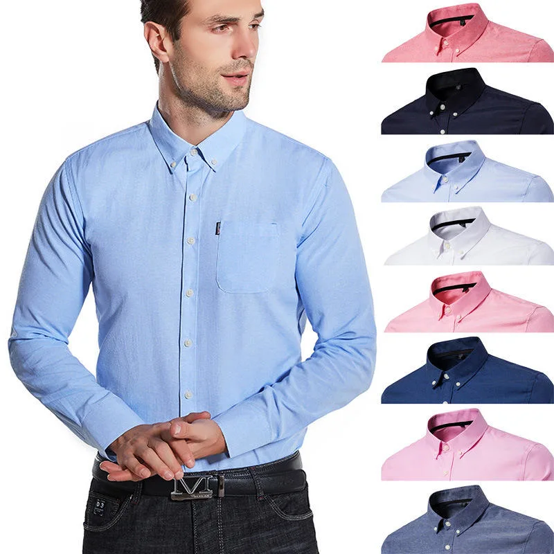 OEM Custom Men&prime;s Formal Shirts Business Casual Long Sleeve Plain Bamboo Fiber Dress Shirt for Men