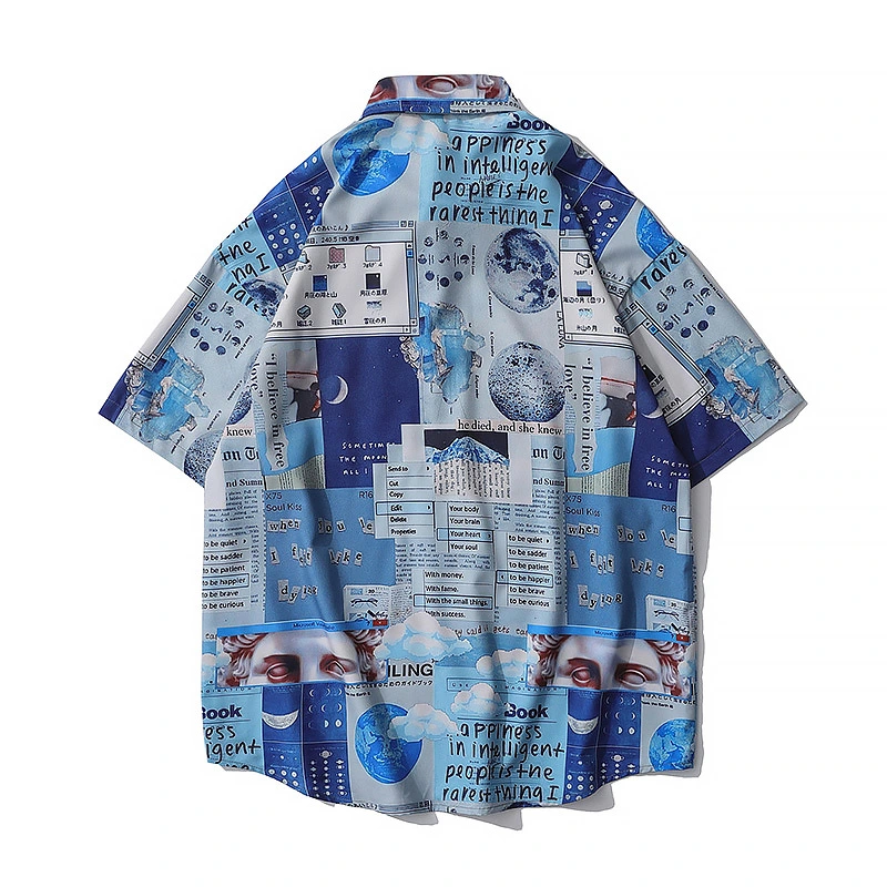 Factory Good Prices High Quality Business Designer Men Shirts Baggy Custom Print Shirt