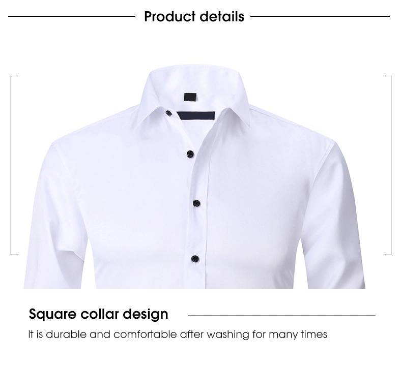 OEM Custom Men&prime;s Formal Shirts Business Casual Long Sleeve Plain Bamboo Fiber Dress Shirt for Men