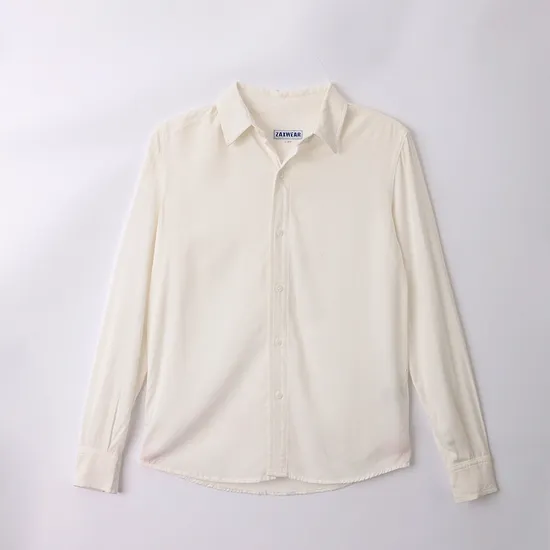 Long Sleeve Lapel Collar Regular Fit 100% Bamboo Dress Shirt for Men