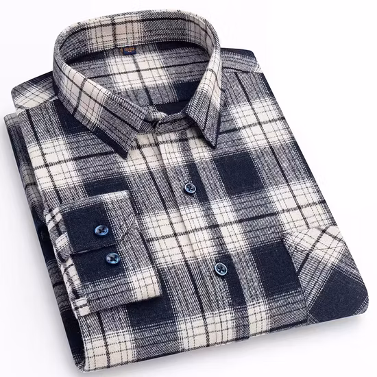 Man&prime;s Cotton Designer Wear Gentleman Plaid Overshirt Relaxed Fit Checked Men&prime;s Shirt Stylish OEM Flannel Shirts