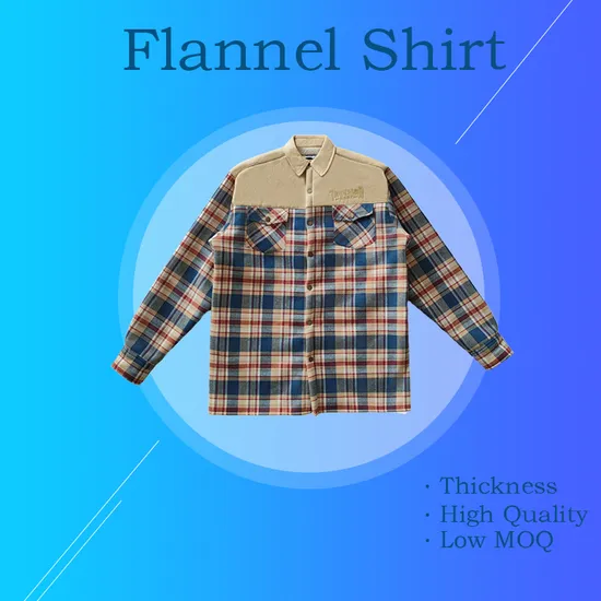 Man&prime;s Cotton Designer Wear Gentleman Plaid Overshirt Relaxed Fit Checked Men&prime;s Shirt Stylish OEM Flannel Shirts