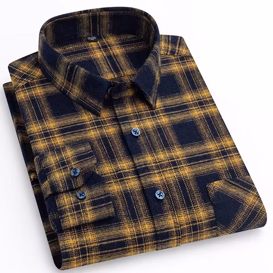 Man&prime;s Cotton Designer Wear Gentleman Plaid Overshirt Relaxed Fit Checked Men&prime;s Shirt Stylish OEM Flannel Shirts