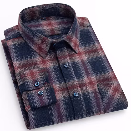 Man&prime;s Cotton Designer Wear Gentleman Plaid Overshirt Relaxed Fit Checked Men&prime;s Shirt Stylish OEM Flannel Shirts