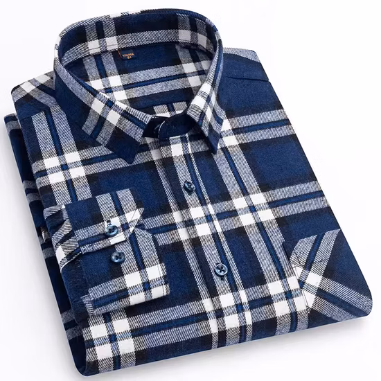 Man&prime;s Cotton Designer Wear Gentleman Plaid Overshirt Relaxed Fit Checked Men&prime;s Shirt Stylish OEM Flannel Shirts
