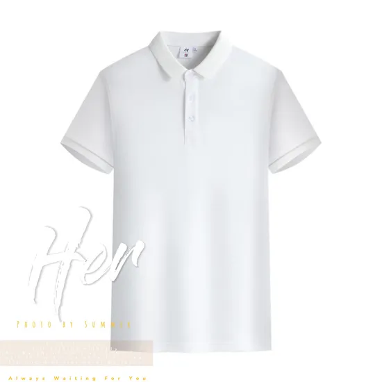 New Fashion Summer Solid Color Cotton Lapel Short Sleeve Business Polo Shirt 