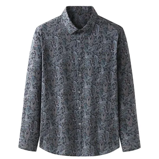 Fashion Shirt Summer Long Sleeve Designer Shirts for Men Casual Men′s Hawaiian Shirt 