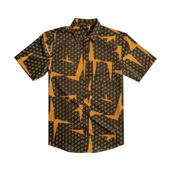 Stitching Contrast Color Custom Cuba Collar Button up Designer Bowling Shirts for Men 