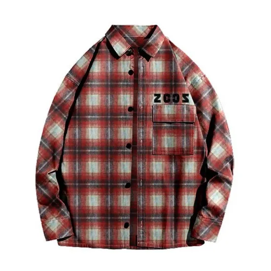 Bulk Oversized Long Sleeve Light Weight Designer Flannel Shirts for Men 