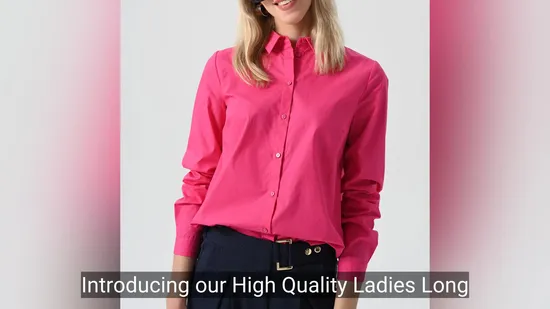 High Quality Ladies Long Sleeve Office Shirt 100% Cotton Business Formal Dress Shirt for Women 