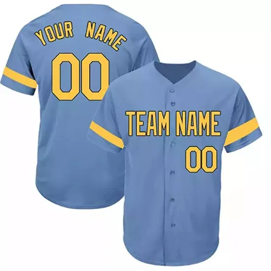 Custom Youth V Neck Sublimation Wholesale Button Mens Customize Polyester Baseball Jersey Uniform Shirts 