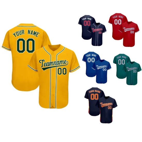 Custom Designed Men′s Youth Baseball Custom Slow Pitch Uniform American Team Adult Softball Shirt Wholesale 