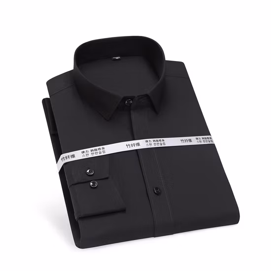Wholesale Business Shirts Long Sleeve Solid Gray Latest Dress Shirts for Men
