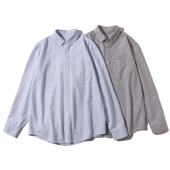 Men′ S New Youth Long Sleeve Shirt Multi Color Plain Shirts in Autumn and Spring 