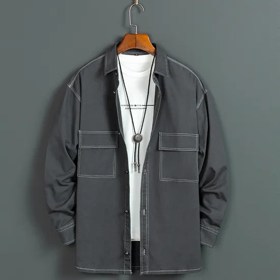 Long Sleeve Shirt Men′s Art Youth Shirt Student Autumn Shirt 